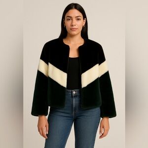 ✨ APPARIS Faux Fur Colorblock Jacket ✨